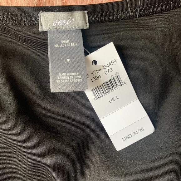 Aerie Black Hi-Waisted Swim Bottoms - Size L - Picture 4 of 4